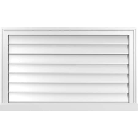 Vertical Surface Mount PVC Gable Vent W/ 2W X 2H , Brickmould Sill Frame, 36W X 22H